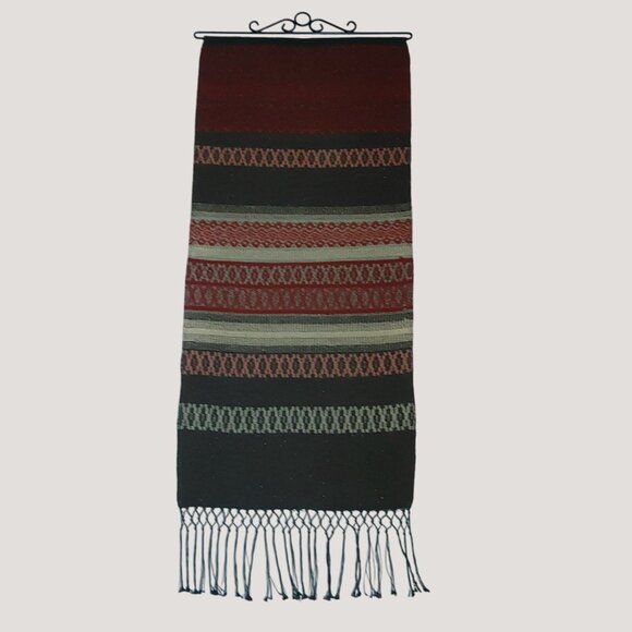 Swedish Hand-Loomed Gubba Weven Bound Weave Wall Hanging Textile Art Fringe - Picture 14 of 14